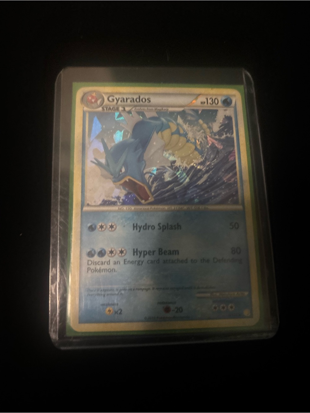 Pokemon Gyarados Trading Card - Blue, Yellow, White